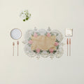 Blush Floral Lattice Cutwork Table Mat Set of 6