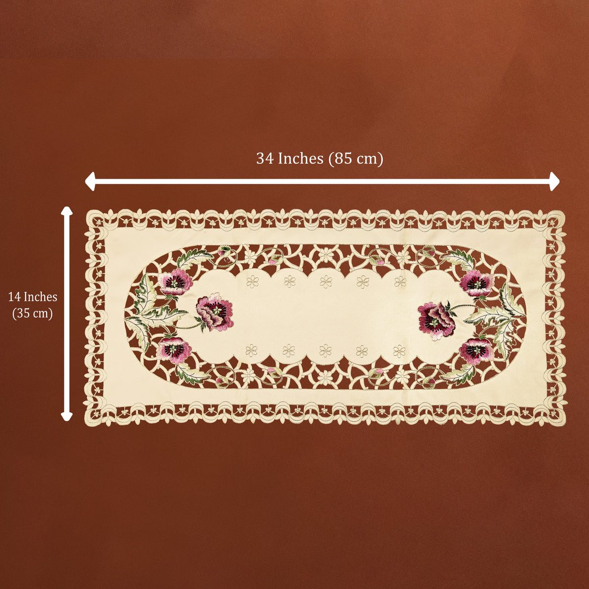 Siena Floral Cutwork Table Runner