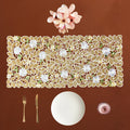Solara Floral Gold Lace Table Runner