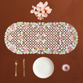 Roselle Floral Lattice Cutwork White Table Runner