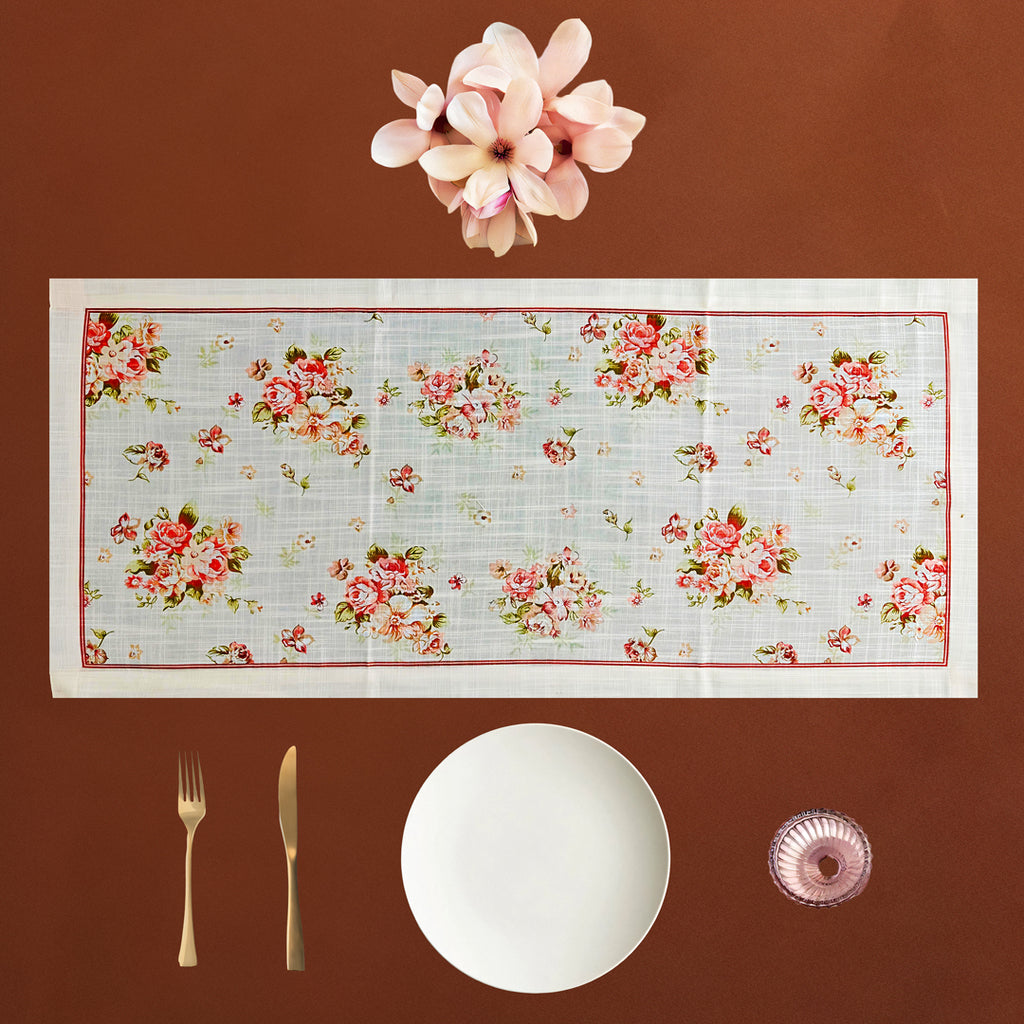 Willow Botanical Rose Print Tissue Table Runner