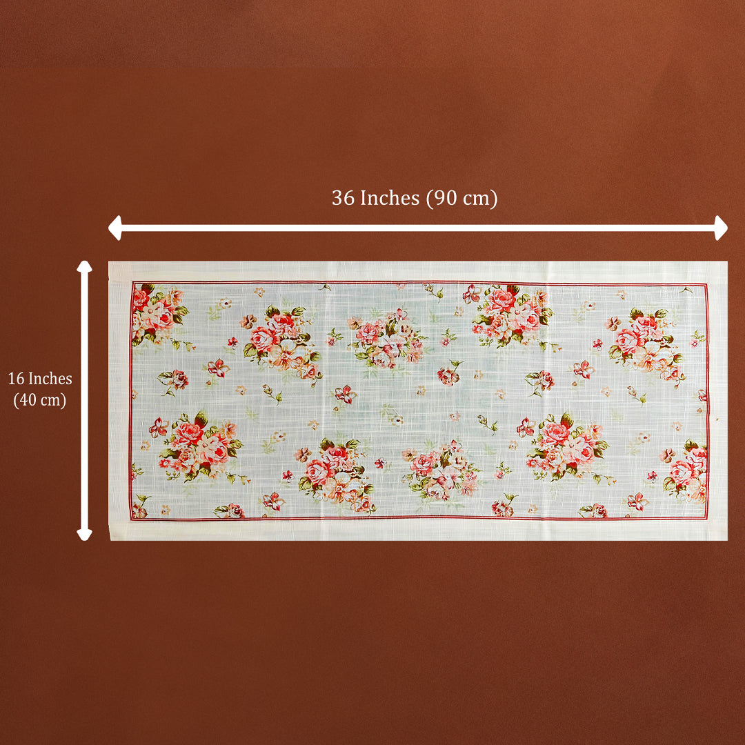 Willow Botanical Rose Print Tissue Table Runner