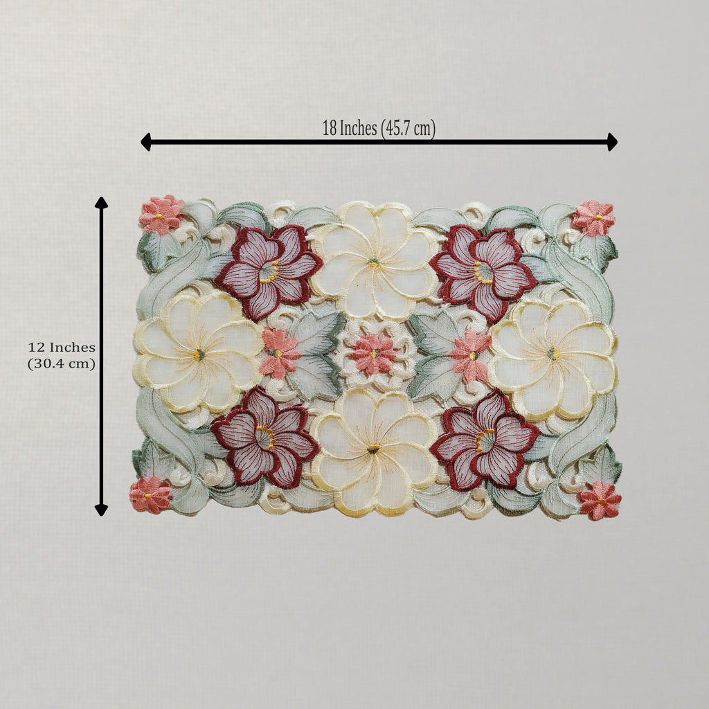 Fleur Botanical Cutwork Table Mat Set of 6