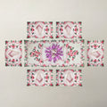 Camellia Rose Scalloped Table Runner & 6 Mat Set