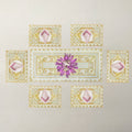Arabesque Floral Scroll Table Runner & 6 Mat Set