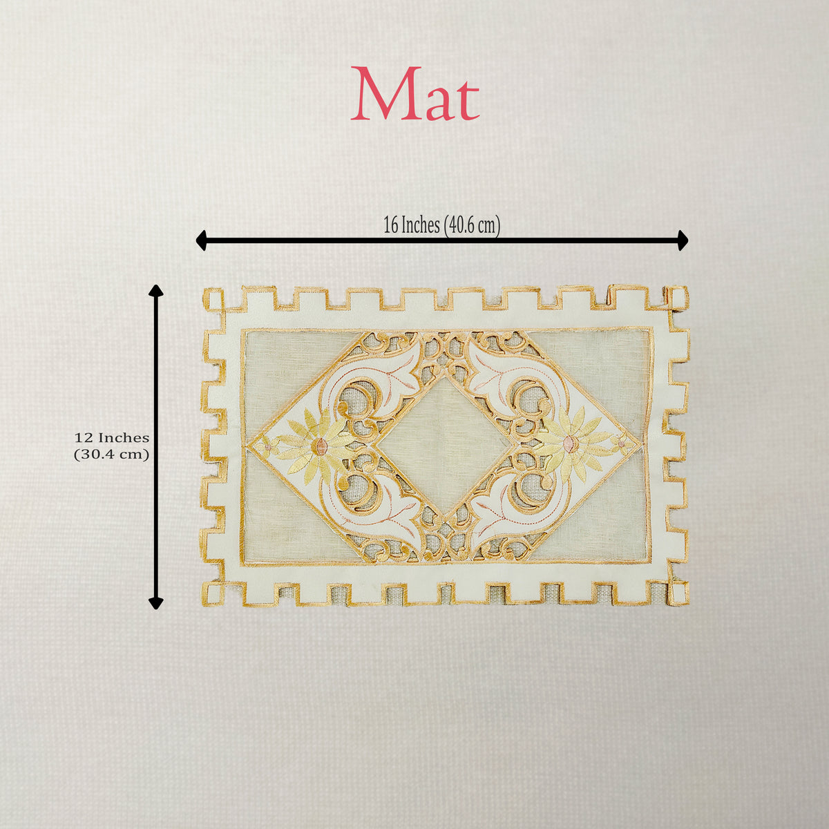 Arabesque Floral Scroll Table Runner & 6 Mat Set
