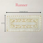 Arabesque Floral Scroll Table Runner & 6 Mat Set