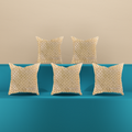 Veloura Quilted Diamond Lace Trim Cushion Cover - Set of 5